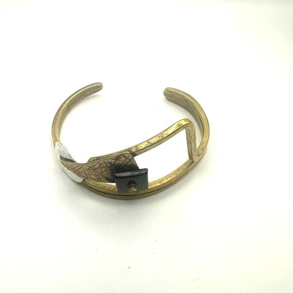 HALL MCFALL Steampunk Industrial Artsy Industrial Bracelet Cuff 90s Retro MCM - Picture 5 of 14